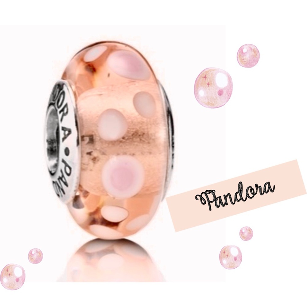 Pandora pink bubbles glass charm discontinued